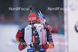 18.01.2015, Ruhpolding, Germany (GER): Arnd Peiffer (GER), Simon Schempp (GER) - IBU world cup biathlon, mass men, Ruhpolding (GER). www.nordicfocus.com. © Manzoni/NordicFocus. Every downloaded picture is fee-liable.