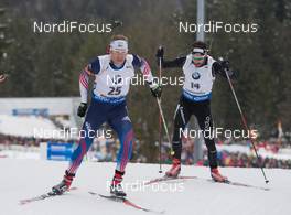 18.01.2015, Ruhpolding, Germany (GER): Lowell Bailey (USA), Benjamin Weger (SUI) - IBU world cup biathlon, mass men, Ruhpolding (GER). www.nordicfocus.com. © Manzoni/NordicFocus. Every downloaded picture is fee-liable.