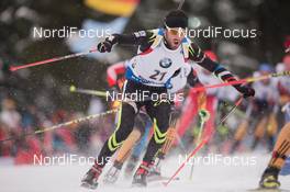 18.01.2015, Ruhpolding, Germany (GER): Jean Guillaume Beatrix (FRA) - IBU world cup biathlon, mass men, Ruhpolding (GER). www.nordicfocus.com. © Manzoni/NordicFocus. Every downloaded picture is fee-liable.