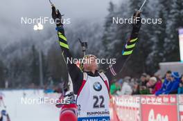 18.01.2015, Ruhpolding, Germany (GER): Quentin Fillon Maillet (FRA) - IBU world cup biathlon, mass men, Ruhpolding (GER). www.nordicfocus.com. © Manzoni/NordicFocus. Every downloaded picture is fee-liable.