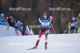 15.01.2015, Ruhpolding, Germany (GER): Dominik Landertinger (AUT) - IBU world cup biathlon, relay men, Ruhpolding (GER). www.nordicfocus.com. © Manzoni/NordicFocus. Every downloaded picture is fee-liable.