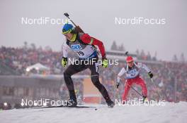 17.01.2015, Ruhpolding, Germany (GER): Brendan Green (CAN) - IBU world cup biathlon, sprint men, Ruhpolding (GER). www.nordicfocus.com. © Manzoni/NordicFocus. Every downloaded picture is fee-liable.