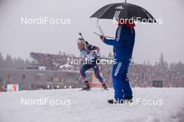 17.01.2015, Ruhpolding, Germany (GER): Lowell Bailey (USA), Bernd Eisenbichler (GER) High performance director US Biathlon - IBU world cup biathlon, sprint men, Ruhpolding (GER). www.nordicfocus.com. © Manzoni/NordicFocus. Every downloaded picture is fee-liable.