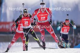 24.01.2015, Antholz, Italy (ITA): Emil Hegle Svendsen (NOR), Quentin Fillon Maillet (FRA) - IBU world cup biathlon, pursuit men, Antholz (ITA). www.nordicfocus.com. © Manzoni/NordicFocus. Every downloaded picture is fee-liable.