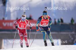 24.01.2015, Antholz, Italy (ITA): Fredrik Lindstroem (SWE), Tarjei Boe (NOR) - IBU world cup biathlon, pursuit men, Antholz (ITA). www.nordicfocus.com. © Manzoni/NordicFocus. Every downloaded picture is fee-liable.