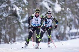 24.01.2015, Antholz, Italy (ITA): Marie Dorin (FRA), Enora Latuilliere (FRA) - IBU world cup biathlon, pursuit women, Antholz (ITA). www.nordicfocus.com. © Manzoni/NordicFocus. Every downloaded picture is fee-liable.
