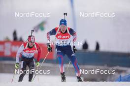 25.01.2015, Antholz, Italy (ITA): Leif Nordgren (USA), Nathan Smith (CAN) - IBU world cup biathlon, relay men, Antholz (ITA). www.nordicfocus.com. © Manzoni/NordicFocus. Every downloaded picture is fee-liable.