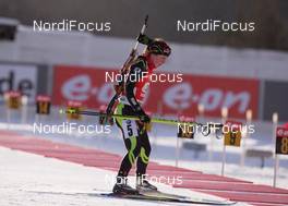 25.01.2015, Antholz, Italy (ITA): Justine Braisaz (FRA) - IBU world cup biathlon, relay women, Antholz (ITA). www.nordicfocus.com. © Manzoni/NordicFocus. Every downloaded picture is fee-liable.