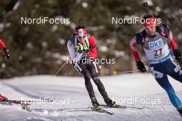 22.01.2015, Antholz, Italy (ITA): Nathan Smith (CAN) - IBU world cup biathlon, sprint men, Antholz (ITA). www.nordicfocus.com. © Manzoni/NordicFocus. Every downloaded picture is fee-liable.