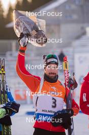 12.02.2015, Oslo, Norway (NOR): Benjamin Weger (SUI) - IBU world cup biathlon Holmenkollen, individual men, Oslo (NOR). www.nordicfocus.com. © Manzoni/NordicFocus. Every downloaded picture is fee-liable.