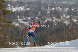 12.02.2015, Oslo, Norway (NOR): Evgeniy Garanichev (RUS) - IBU world cup biathlon Holmenkollen, individual men, Oslo (NOR). www.nordicfocus.com. © Manzoni/NordicFocus. Every downloaded picture is fee-liable.