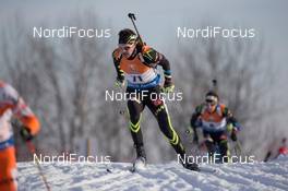 12.02.2015, Oslo, Norway (NOR): Simon Desthieux (FRA) - IBU world cup biathlon Holmenkollen, individual men, Oslo (NOR). www.nordicfocus.com. © Manzoni/NordicFocus. Every downloaded picture is fee-liable.