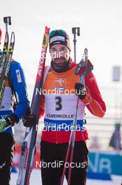 12.02.2015, Oslo, Norway (NOR): Benjamin Weger (SUI) - IBU world cup biathlon Holmenkollen, individual men, Oslo (NOR). www.nordicfocus.com. © Manzoni/NordicFocus. Every downloaded picture is fee-liable.
