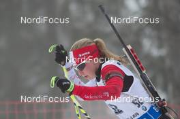 12.02.2015, Oslo, Norway (NOR): Audrey Vaillancourt (CAN) - IBU world cup biathlon Holmenkollen, individual women, Oslo (NOR). www.nordicfocus.com. © Manzoni/NordicFocus. Every downloaded picture is fee-liable.