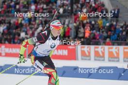 15.02.2015, Oslo, Norway (NOR): Nadia Pisareva (BLR) - IBU world cup biathlon Holmenkollen, relay women, Oslo (NOR). www.nordicfocus.com. © Manzoni/NordicFocus. Every downloaded picture is fee-liable.