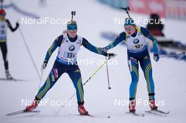 15.02.2015, Oslo, Norway (NOR): Emma Nilsson (SWE), Mona Brorsson (SWE) - IBU world cup biathlon Holmenkollen, relay women, Oslo (NOR). www.nordicfocus.com. © Manzoni/NordicFocus. Every downloaded picture is fee-liable.