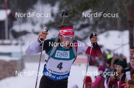 14.02.2015, Oslo, Norway (NOR): Simon Eder (AUT) - IBU world cup biathlon Holmenkollen, sprint men, Oslo (NOR). www.nordicfocus.com. © Manzoni/NordicFocus. Every downloaded picture is fee-liable.