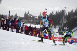 14.02.2015, Oslo, Norway (NOR): Arnd Peiffer (GER) - IBU world cup biathlon Holmenkollen, sprint men, Oslo (NOR). www.nordicfocus.com. © Manzoni/NordicFocus. Every downloaded picture is fee-liable.