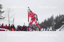 14.02.2015, Oslo, Norway (NOR): Synnoeve Solemdal (NOR) - IBU world cup biathlon Holmenkollen, sprint women, Oslo (NOR). www.nordicfocus.com. © Manzoni/NordicFocus. Every downloaded picture is fee-liable.