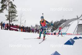 14.02.2015, Oslo, Norway (NOR): Mona Brorsson (SWE) - IBU world cup biathlon Holmenkollen, sprint women, Oslo (NOR). www.nordicfocus.com. © Manzoni/NordicFocus. Every downloaded picture is fee-liable.