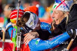 15.03.2015, Kontiolahti, Finland (FIN): Karin Oberhofer (ITA), Lisa Vittozzi (ITA), (l-r) - IBU world championships biathlon, mass women, Kontiolahti (FIN). www.nordicfocus.com. © NordicFocus. Every downloaded picture is fee-liable.