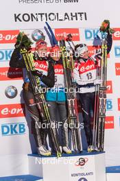 15.03.2015, Kontiolahti, Finland (FIN): Franziska Preuss (GER), Valj Semerenko (UKR), Karin Oberhofer (ITA), (l-r) - IBU world championships biathlon, mass women, Kontiolahti (FIN). www.nordicfocus.com. © NordicFocus. Every downloaded picture is fee-liable.