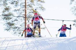 15.03.2015, Kontiolahti, Finland (FIN): Franziska Preuss (GER), Franziska Hildebrand (GER), Gabriela Soukalova (CZE), (l-r) - IBU world championships biathlon, mass women, Kontiolahti (FIN). www.nordicfocus.com. © NordicFocus. Every downloaded picture is fee-liable.