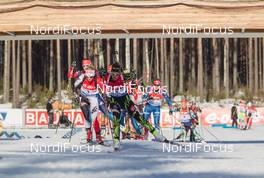 15.03.2015, Kontiolahti, Finland (FIN): Marie Dorin (FRA) - IBU world championships biathlon, mass women, Kontiolahti (FIN). www.nordicfocus.com. © NordicFocus. Every downloaded picture is fee-liable.
