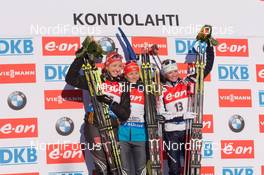 15.03.2015, Kontiolahti, Finland (FIN): Franziska Preuss (GER), Valj Semerenko (UKR), Karin Oberhofer (ITA), (l-r) - IBU world championships biathlon, mass women, Kontiolahti (FIN). www.nordicfocus.com. © NordicFocus. Every downloaded picture is fee-liable.