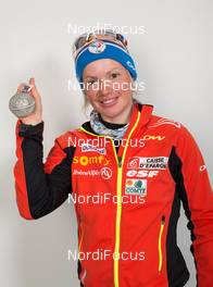 06.03.2015, Kontiolahti, Finland (FIN): Marie Dorin (FRA) - IBU world championships biathlon, medals, Kontiolahti (FIN). www.nordicfocus.com. © NordicFocus. Every downloaded picture is fee-liable.