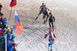05.03.2015, Kontiolahti, Finland (FIN): Serhiy Semenov (UKR), Daniel Boehm (GER), Benjamin Weger (SUI), (l-r) - IBU world championships biathlon, relay mixed, Kontiolahti (FIN). www.nordicfocus.com. © NordicFocus. Every downloaded picture is fee-liable.