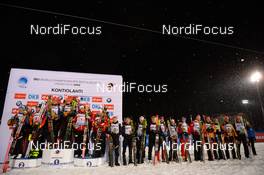 05.03.2015, Kontiolahti, Finland (FIN): Event Feature: the winning mixed relays on the podium - IBU world championships biathlon, relay mixed, Kontiolahti (FIN). www.nordicfocus.com. © Evgeny Tumashov/ NordicFocus. Every downloaded picture is fee-liable.