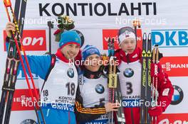 08.03.2015, Kontiolahti, Finland (FIN): Anton Shipulin (RUS), Eric Lesser (GER), Tarjei Boe (NOR), (l-r) - IBU world championships biathlon, pursuit men, Kontiolahti (FIN). www.nordicfocus.com. © NordicFocus. Every downloaded picture is fee-liable.