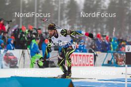 08.03.2015, Kontiolahti, Finland (FIN): Simon Fourcade (FRA) - IBU world championships biathlon, pursuit men, Kontiolahti (FIN). www.nordicfocus.com. © NordicFocus. Every downloaded picture is fee-liable.