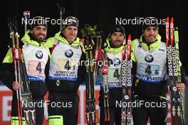 14.03.2015, Kontiolahti, Finland (FIN): Simon FOURCADE (FRA), Jean Guillaume BEATRIX (FRA), FILLON  Quentin MAILLET (FRA), Martin FOURCADE (FRA), - IBU world championships biathlon, relay men, Kontiolahti (FIN). www.nordicfocus.com. © Evgeny Tumashov / NordicFocus. Every downloaded picture is fee-liable.