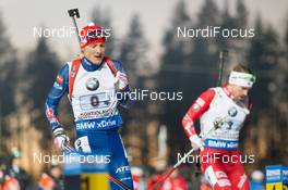 14.03.2015, Kontiolahti, Finland (FIN): Ondrej Moravec (CZE), Emil Hegle Svendsen (NOR), (l-r) - IBU world championships biathlon, relay men, Kontiolahti (FIN). www.nordicfocus.com. © NordicFocus. Every downloaded picture is fee-liable.
