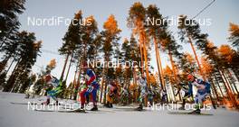 14.03.2015, Kontiolahti, Finland (FIN): Erik LESSER (GER), Simon FOURCADE (FRA), - IBU world championships biathlon, relay men, Kontiolahti (FIN). www.nordicfocus.com. © Evgeny Tumashov / NordicFocus. Every downloaded picture is fee-liable.