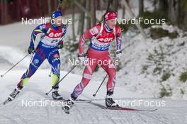 03.12.2015, Oestersund, Sweden (SWE): Marte Olsbu (NOR), Anais Bescond (FRA), (l-r) - IBU world cup biathlon, individual women, Oestersund (SWE). www.nordicfocus.com. © Manzoni/NordicFocus. Every downloaded picture is fee-liable.