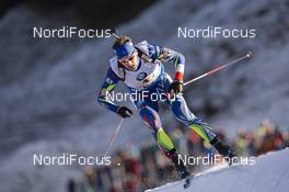 13.12.2015, Hochfilzen, Austria (AUT): Simon Desthieux (FRA) -  IBU world cup biathlon, relay men, Hochfilzen (AUT). www.nordicfocus.com. © Manzoni/NordicFocus. Every downloaded picture is fee-liable.