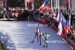 13.12.2015, Hochfilzen, Austria (AUT): Tim Burke (USA), Evgeniy Garanichev (RUS), Ted Armgren (SWE), (l-r) -  IBU world cup biathlon, relay men, Hochfilzen (AUT). www.nordicfocus.com. © Manzoni/NordicFocus. Every downloaded picture is fee-liable.