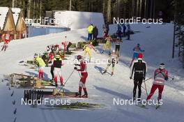 16.12.2015, Pokljuka, Slovenia (SLO): Event Feature: Teams test skis on the track -  IBU world cup biathlon, training, Pokljuka (SLO). www.nordicfocus.com. © Manzoni/NordicFocus. Every downloaded picture is fee-liable.