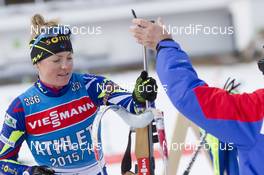 16.12.2015, Pokljuka, Slovenia (SLO): Marie Dorin (FRA) -  IBU world cup biathlon, training, Pokljuka (SLO). www.nordicfocus.com. © Manzoni/NordicFocus. Every downloaded picture is fee-liable.