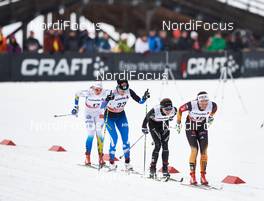 04.01.2015, Oberstdorf, Germany (GER): Maria Rydqvist (SWE), Aino-Kaisa Saarinen (FIN), Seraina Boner (SUI), Stefanie Boehler (GER), (l-r)  - FIS world cup cross-country, tour de ski, pursuit women, Oberstdorf (GER). www.nordicfocus.com. © Felgenhauer/NordicFocus. Every downloaded picture is fee-liable.