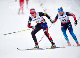 04.01.2015, Oberstdorf, Germany (GER): Jessica Diggins (USA), Evgenia Shapovalova (RUS), (l-r)  - FIS world cup cross-country, tour de ski, pursuit women, Oberstdorf (GER). www.nordicfocus.com. © Felgenhauer/NordicFocus. Every downloaded picture is fee-liable.