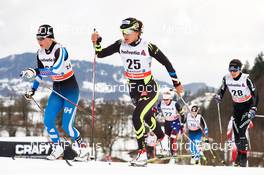 04.01.2015, Oberstdorf, Germany (GER): Anne Kylloenen (FIN), Celia Aymonier (FRA), Seraina Boner (SUI), (l-r)  - FIS world cup cross-country, tour de ski, pursuit women, Oberstdorf (GER). www.nordicfocus.com. © Felgenhauer/NordicFocus. Every downloaded picture is fee-liable.