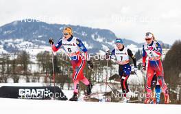 04.01.2015, Oberstdorf, Germany (GER): Ingvild Flugstad Oestberg (NOR), Sadie Bjornsen (USA), Ragnhild Haga (NOR), (l-r)  - FIS world cup cross-country, tour de ski, pursuit women, Oberstdorf (GER). www.nordicfocus.com. © Felgenhauer/NordicFocus. Every downloaded picture is fee-liable.