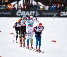 04.01.2015, Oberstdorf, Germany (GER): Justyna Kowalczyk (POL), Nicole Fessel (GER), Stina Nilsson (SWE), Alevtina Tanygina (RUS), (l-r)  - FIS world cup cross-country, tour de ski, pursuit women, Oberstdorf (GER). www.nordicfocus.com. © Felgenhauer/NordicFocus. Every downloaded picture is fee-liable.