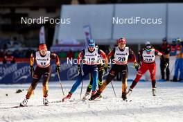06.01.2015, Val Mustair, Switzerland (SUI): Lucia Anger (GER), Evgenia Shapovalova (RUS), Sandra Ringwald (GER), Justyna Kowalczyk (POL), (l-r)  - FIS world cup cross-country, tour de ski, individual sprint, Val Mustair (SUI). www.nordicfocus.com. © Felgenhauer/NordicFocus. Every downloaded picture is fee-liable.