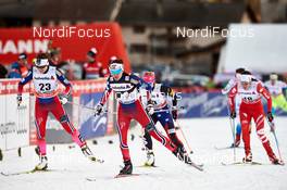 06.01.2015, Val Mustair, Switzerland (SUI): Maiken Caspersen Falla (NOR), Heidi Weng (NOR), Ilaria Debertolis (ITA), (l-r)  - FIS world cup cross-country, tour de ski, individual sprint, Val Mustair (SUI). www.nordicfocus.com. © Felgenhauer/NordicFocus. Every downloaded picture is fee-liable.