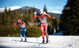 07.01.2015, Cortina-Toblach, Italy (ITA): Vladislav Skobelev (RUS), Simen Andreas Sveen (NOR), (l-r)  - FIS world cup cross-country, tour de ski, 10km men, Cortina-Toblach (ITA). www.nordicfocus.com. © Felgenhauer/NordicFocus. Every downloaded picture is fee-liable.